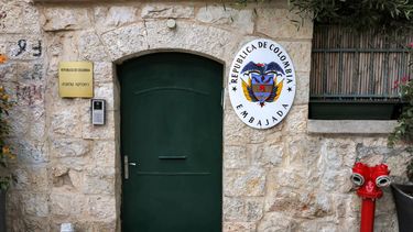 La sede de la embajada de Colombia ante Israel es fotografiada en Jerusalén el 14 de octubre de 2026.