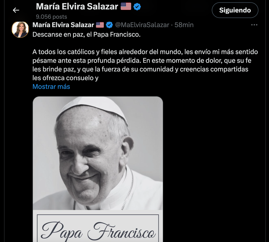 X de la congresista federal María Elvira Salazar. X de la congresista federal María Elvira Salazar.