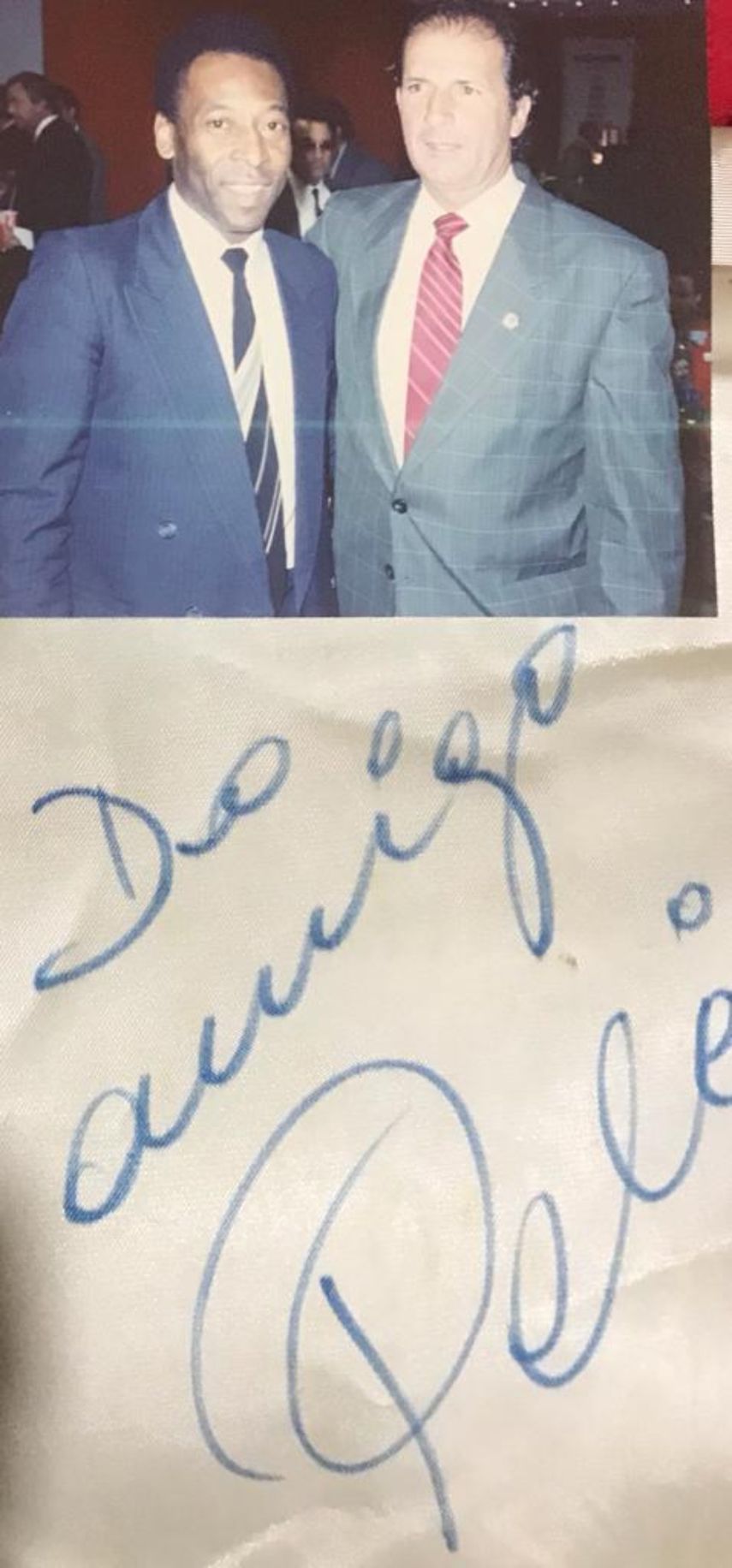 Uno de los recuerdos que Jorge Arriola más aprecia: junto a Pelé.&nbsp;