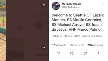 Lázaro Montes es uno de los prospectos cubanos que con 17 años de edad consiguió firma con los Marineros de Seattle por un bono de $2.500.000