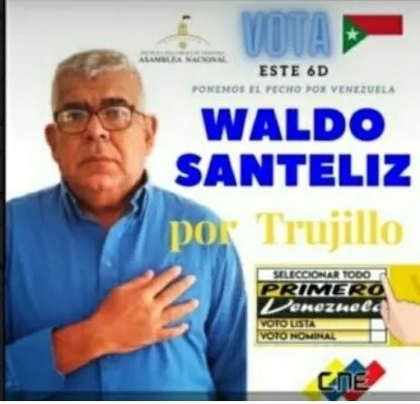 El candidato a diputado por el partido Primero Venezuela, Waldo Santeliz.