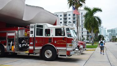 Vista parcial de una de las estaciones de bombero en Miami.