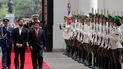 El presidente de Chile, Gabriel Boric, recibe a su par peruano, Pedro Castillo. 