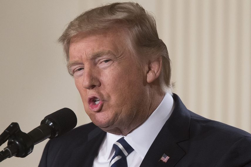 El presidente de los Estados Unidos, Donald Trump, en una comparecencia ante la prensa en la Casa Blanca.