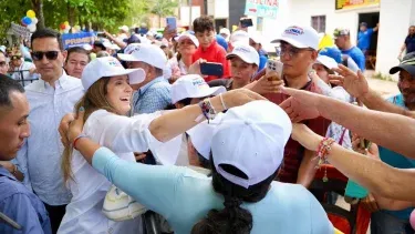 La candidata presidencial Paloma Valencia, del partido de derecha Centro Democrático.