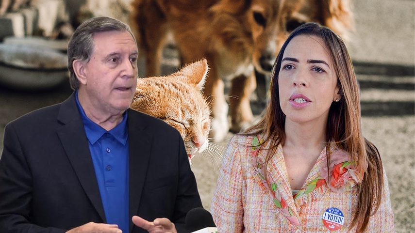 El comisionado de Miami Joe Carollo y la comisionada de Miami-Dade Raquel Regalado.
