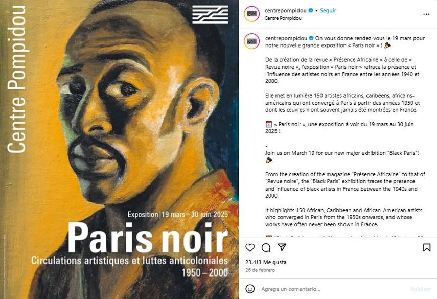 Flyer de la exposición Paris Noir.