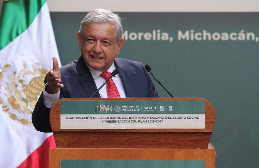 El presidente de México, Andrés Manuel López&nbsp;Obrador, durante un acto público en la ciudad de Morelia, México.