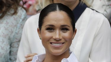 Fotografía de archivo del 13 de julio de 2019 de Meghan, duquesa de Sussex, durante el campeonato de tenis de Wimbledon en Londres.