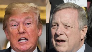 El presidente Donald Trump y el senador demócrata Dick Durbin.
