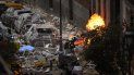 Bomberos trabajan para sofocar un incendio junto a un edificio dañado por una explosión en el centro de Madrid, el miércoles 20 de enero de 2021. Bomberos trabajan para sofocar un incendio junto a un edificio dañado por una explosión en el centro de Madrid, el miércoles 20 de enero de 2021.