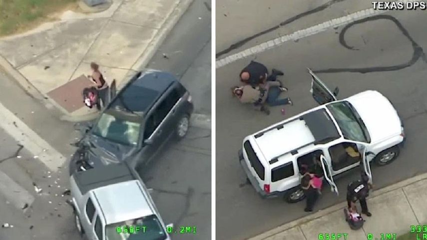 Corre entre el tráfico hasta que se acerca a otro vehículo e intenta robárselo a una madre con su hijita.