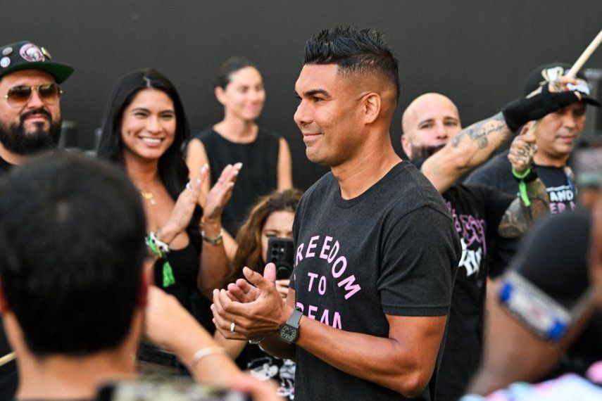 El centrocampista brasileño Casemiro, del Inter Miami, durante su presentación como nuevo jugador del club, el 30 de julio de 2026.