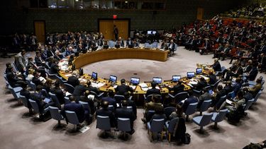 El Consejo de Seguridad de la ONU, durante la reunión de emergencia del lunes 9 de abril de 2018, en respuesta a un presunto ataque con armas químicas en Siria.