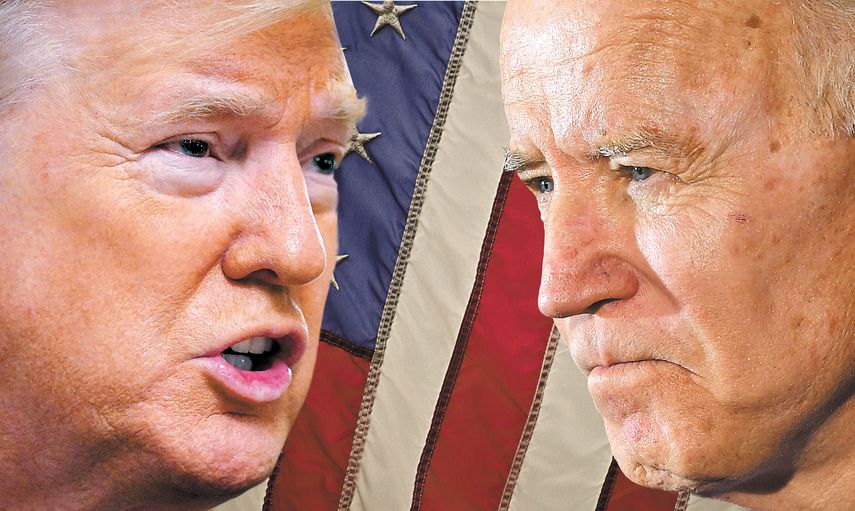 El presidente Donald Trump y el precandidato demócrata Joe Biden.