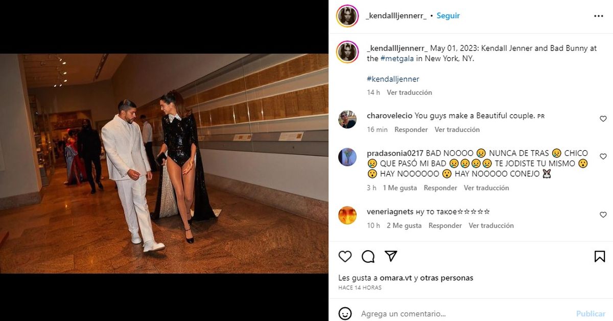 Kendall Jenner y Bad Bunny llegan juntos a fiesta de la Met Gala