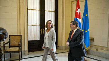 Durante la reunión que mantuvieron a puerta cerrada, Rodríguez y&nbsp;Mogherini&nbsp;trataron los temas que abordarán durante el primer consejo Unión Europea-Cuba