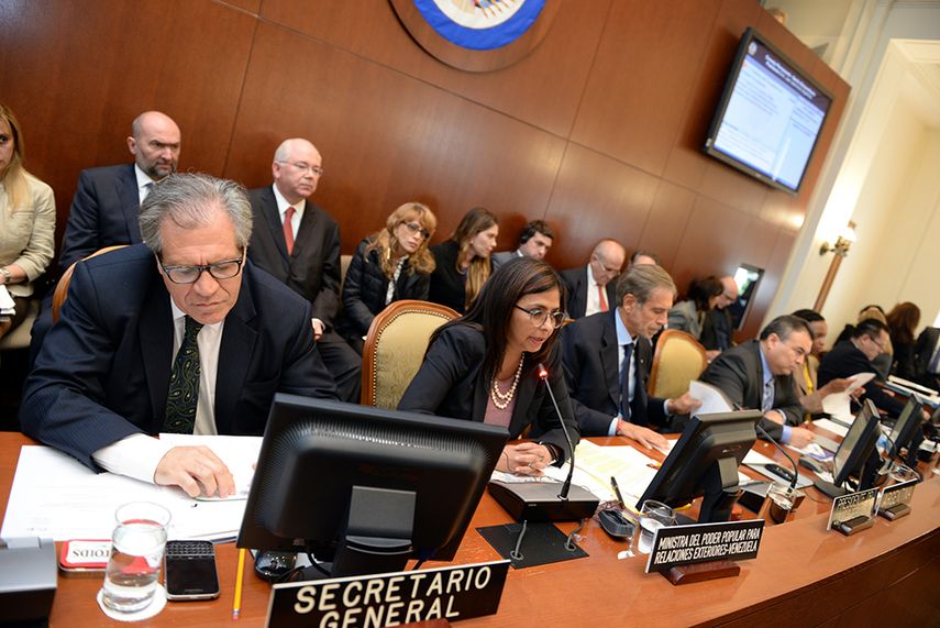Luis Almagro, Secretario General de la OEA, permanece  inmutable ante gruesos ataques de la canciller de Venezuela (FOTO: OEA) 