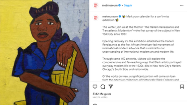 El MET presenta la exposición El Renacimiento de Harlem y el Modernismo Transatlántico.