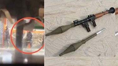 Imágenes tomadas de Twitter que muestran lanzacohetes en manos de militares.