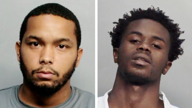 Kionne Bell, 22 años, y Demetrius Jones, 23, fueron detenidos en relación al asalto de un teniente de la Policía de Doral.