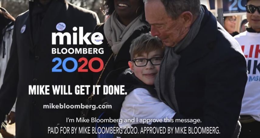 En esta imagen sin fecha proporcionada por la campa&ntilde;a de Michael Bloomberg se muestra una escena del anuncio del precandidato dem&oacute;crata a la presidencia que se transmitir&aacute; durante el Super Bowl.&nbsp;