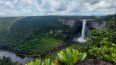 Vista de Kaieteur, la cascada de una sola caída más grande del mundo, ubicada en la región Potaro-Siparuni de Guyana. Las cataratas son parte del Esequibo, un área en disputa rica en petróleo de 160.000 kilómetros cuadrados administrada por Guyana, pero que los venezolanos votaron para reclamar como suyo en un referéndum promovido por el régimen de Nicolás Maduro.