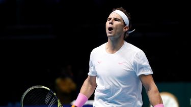 El espa&ntilde;ol Rafael Nadal tras vencer al griego Stefanos Tsitsipas en la Copa Masters de la ATP, el viernes 15 de noviembre de 2019