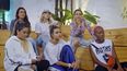 En esta imagen difundida por MTV Latinoamérica, atrás, de izquierda a derecha, Pitizion, Daniela Legarda y Gelo Arango, y abajo Itzza Primera, Loy y Mabiland, miembros del elenco del docu-reality Latin Flow, que se estrena el jueves 10 de junio en MTV Latinoamérica y Amazon Prime.