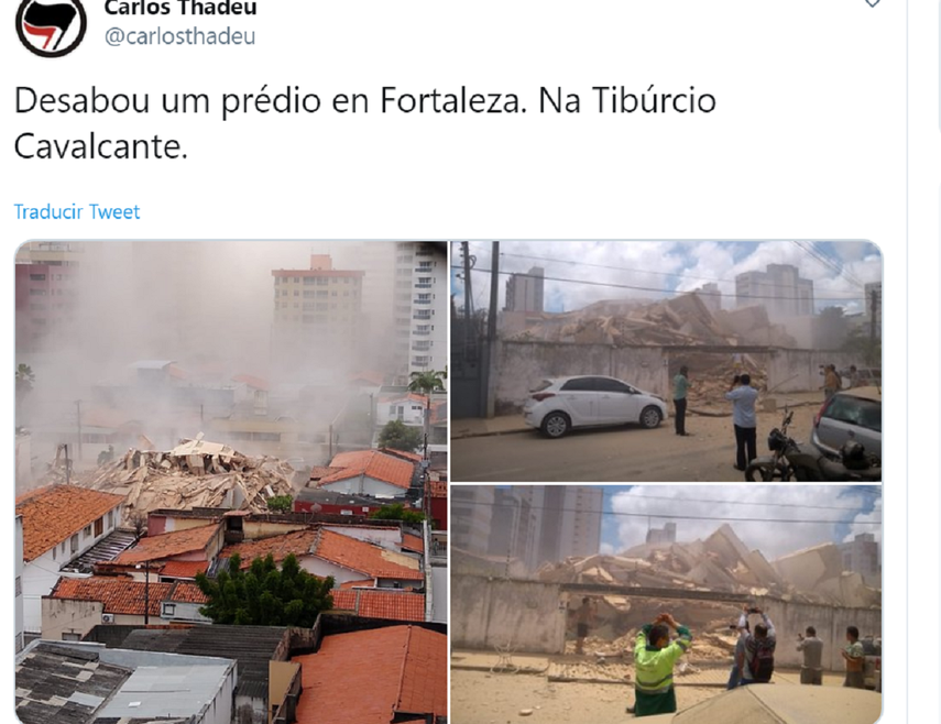 En imágenes publicadas en las redes sociales se ven los restos de escombros desplomados en el suelo. 