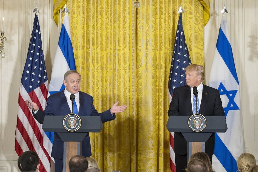 &nbsp;El presidente Donald J.&nbsp;Trump y el primer ministro israelí Benjamin Netanyahu, durante una rueda de prensa conjunta en la Casa Blanca.