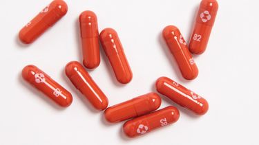 Molnupiravir, un medicamento antiviral oral en investigación de MSD y Ridgeback Biotherapeutics que reduce significativamente el riesgo de hospitalización o muerte en pacientes adultos de riesgo, no hospitalizados, con COVID-19 de leve a moderada.&nbsp;