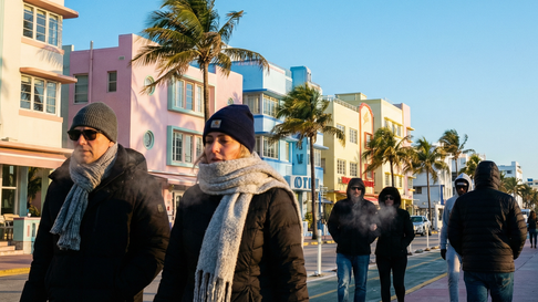 Imagen referencial del invierno en Miami Beach.