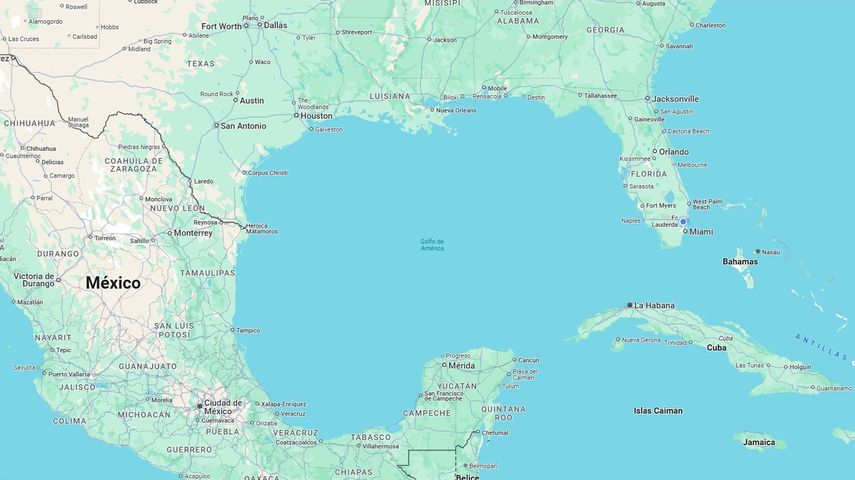 Imagen de Google Maps del Golfo de America.