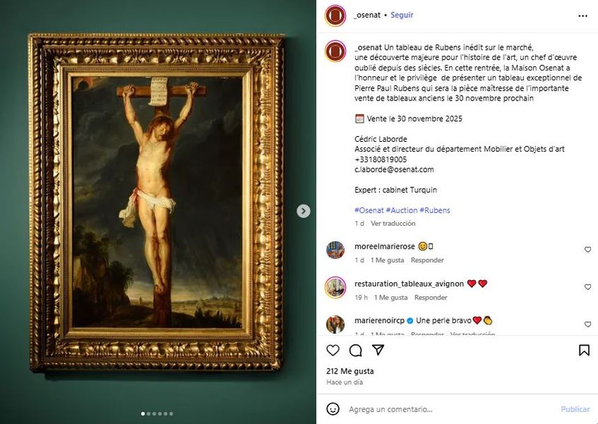 La obra Cristo en la cruz del pintor Peter Paul Rubens.