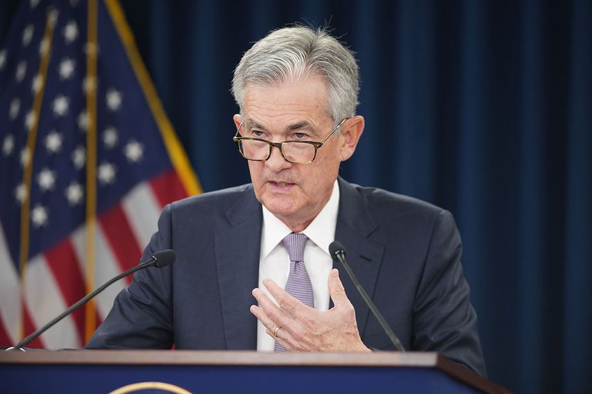 El presidente de la Reserva Federal, Jerome Powell, en una conferencia de prensa.