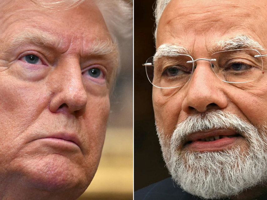 Foto montaje del presidente Donald J. Trump y el primer ministro de la India Narendra Modi.
