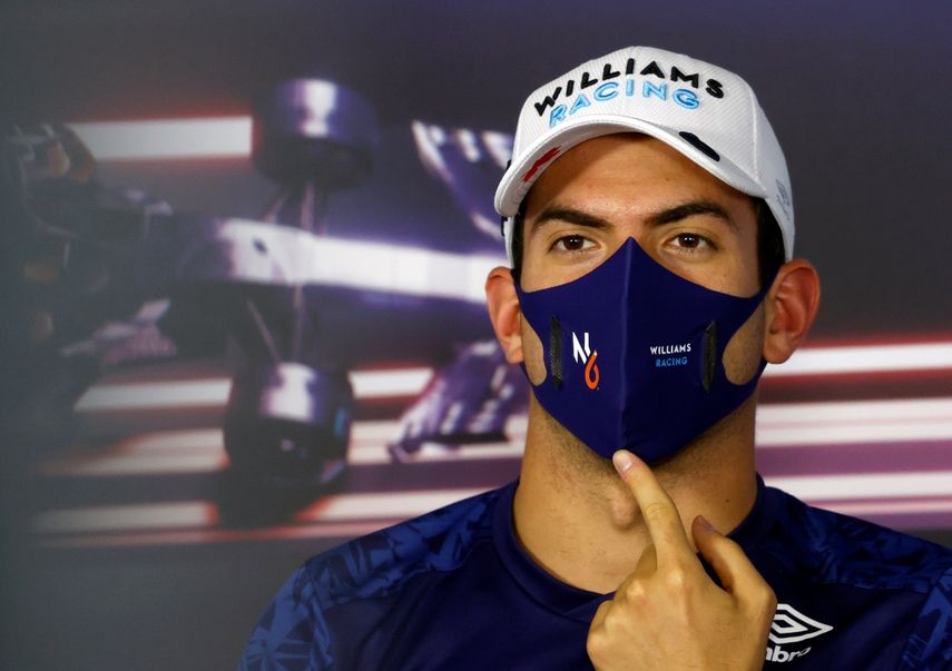 Foto del 29 de julio del 2021, el piloto canadiense de Williams Nicholas Latifi en conferencia de prensa en Hungría. El martes 15 de febrero del 2022, Latifi asegura que tuvo que contratar una escolta tras recibir amenazas por el Gran Premio