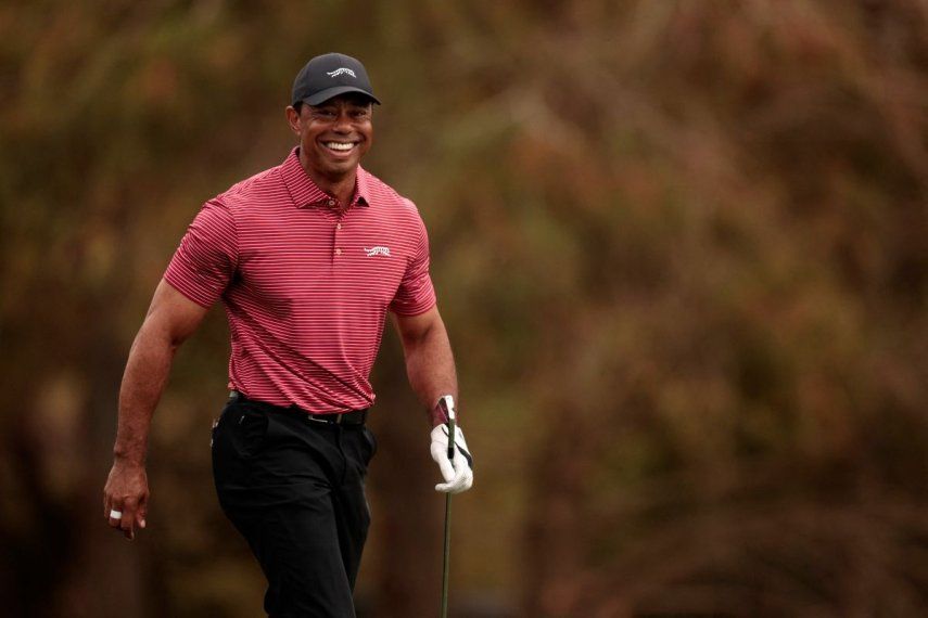 El golfista Tiger Woods reacciona durante la segunda ronda del PNC Championship, el 22 de diciembre de 2024.