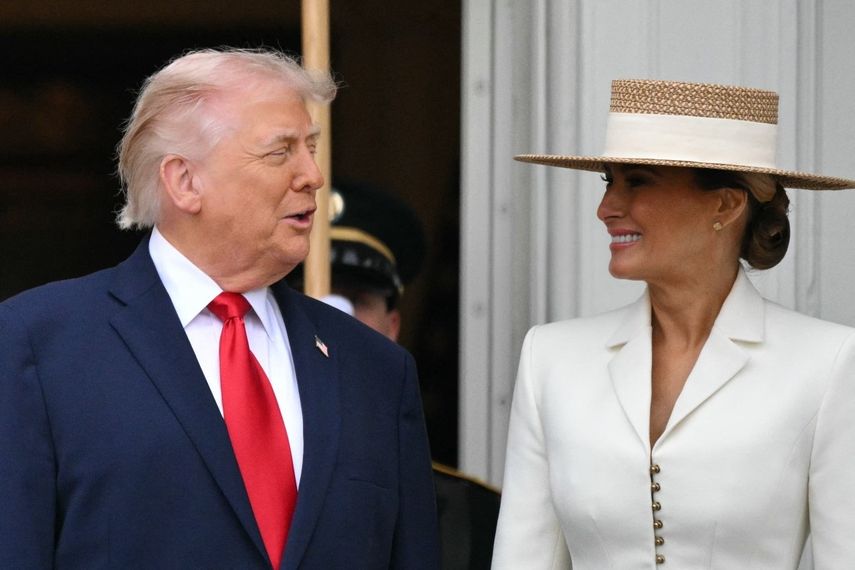 &nbsp;El presidente estadounidense Donald Trump y la primera dama Melania Trump. (AFP)