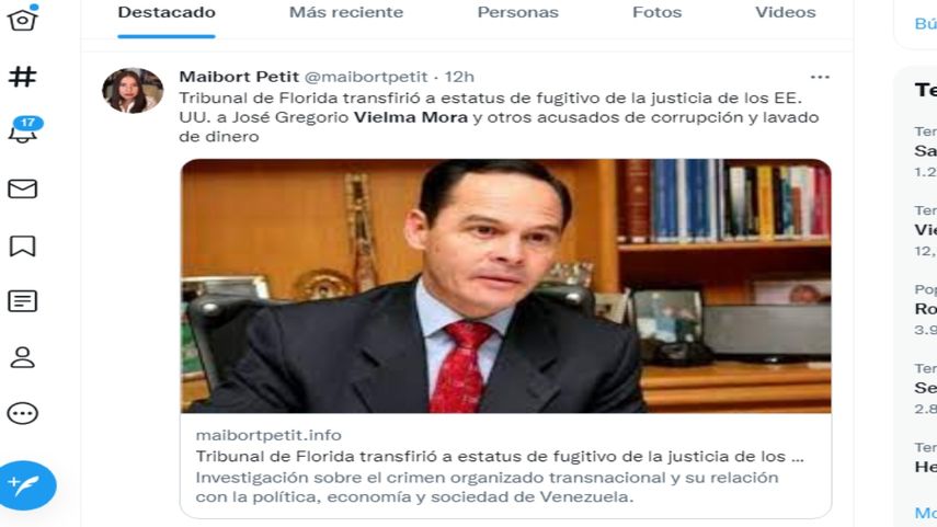 El exgobernador del estado Táchira, José Gregorio Vielma Mora.