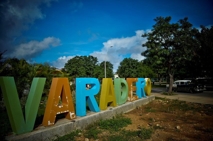 Letrero de la playa de Varadero, en Matanzas, Cuba.&nbsp;