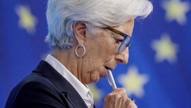 Christine Lagarde, presidenta del Banco Central Europeo, durante una conferencia de prensa en Fráncfort, Alemania, el 3 de febrero de 2022.&nbsp;
