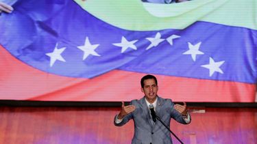 Presidente encargado de Venezuela Juan Guaidó en la UCV.&nbsp;