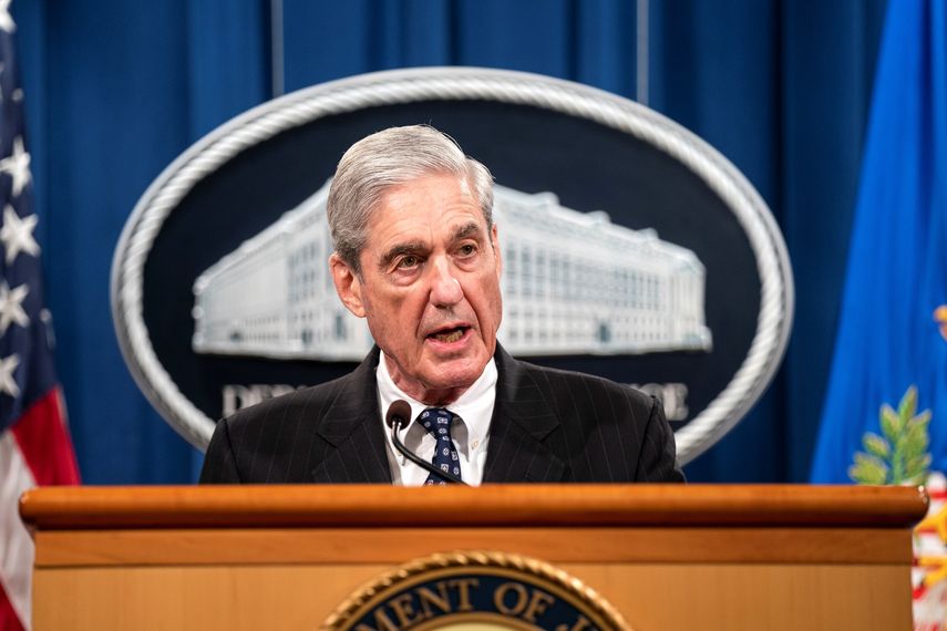 El fiscal especial Robert&nbsp;Mueller, que investigó la llamada trama rusa, ofrece una rueda de prensa este miércoles en el Departamento de Justicia en Washington D.C.