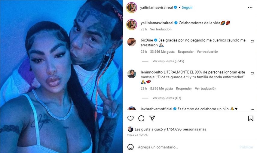 Yailin y Tekashi 6ix9ine.