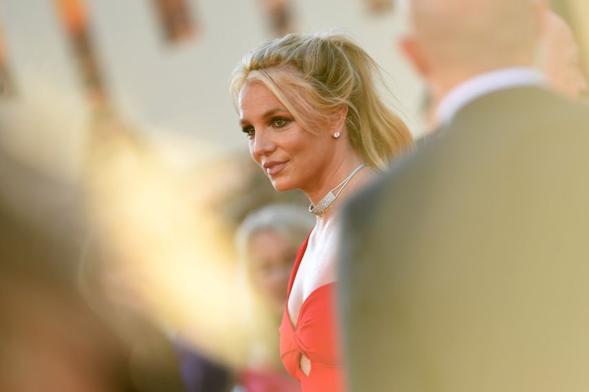 La cantante estadounidense Britney Spears llega al estreno de Érase una vez en Hollywood de Sony Pictures en el Teatro Chino TCL en Hollywood, California, el 22 de julio de 2019.&nbsp;