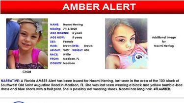 Naomi Herring fue vista por &uacute;ltima vez en el &aacute;rea de Southwest Old Saint Augustine Road en Madison.
