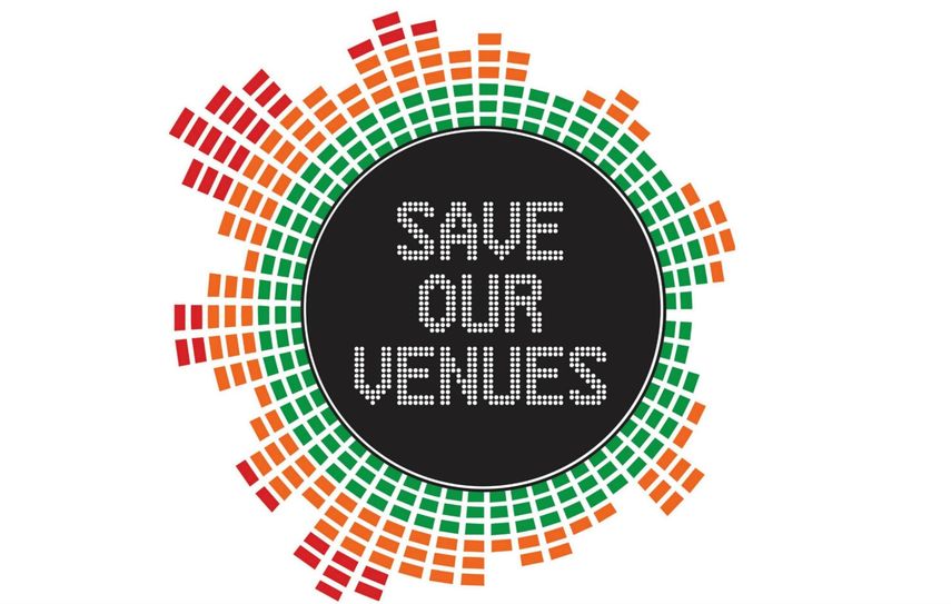 Logo de la campaña Save Our Venues.   
