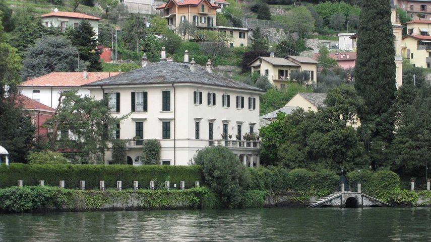 La Villa Oleandra, de George Clooney, en Laglio, Italia, a orillas del lago Como.